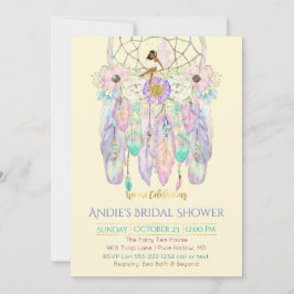 エスニック·フェアリー·ドリーム·キャッチャーボホーアニーカラー紙 招待状