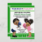 エスニック・フットボール・ジェンダーが赤ちゃんシャワーを明らかにする 招待状 (正面/裏面)