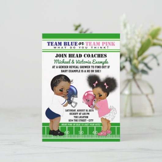 エスニック・フットボール・ジェンダーが赤ちゃんシャワーを明らかにする 招待状 (スタンド正面)