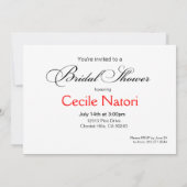 エスニック·ブライド·ブライダルシャワー|赤 招待状 (裏面)