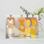 エスニック·ブライド·ブライダルシャワー|黄色 招待状 (スタンド正面)