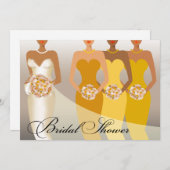 エスニック·ブライド·ブライダルシャワー|黄色 招待状 (正面/裏面)