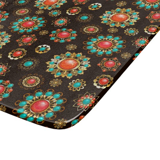 エスニック・ブルックスのシームレスなパターン カッティングボード (角)