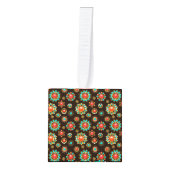 エスニック・ブルックスのシームレスなパターン キューブオーナメント (正面)