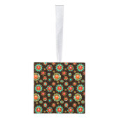 エスニック・ブルックスのシームレスなパターン キューブオーナメント (右)