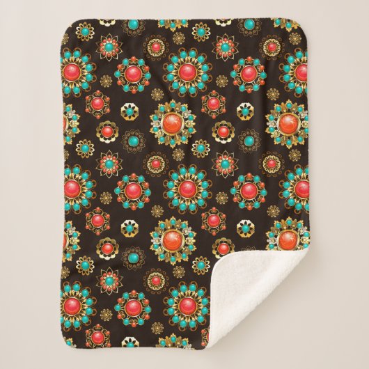 エスニック・ブルックスのシームレスなパターン シェルパブランケット (正面)