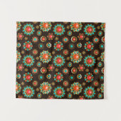 エスニック・ブルックスのシームレスなパターン タペストリー (正面(横))