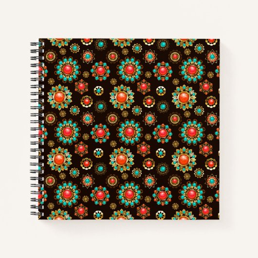 エスニック・ブルックスのシームレスなパターン ノートブック (正面)