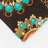 エスニック・ブルックスのシームレスなパターン フリースブランケット (角)