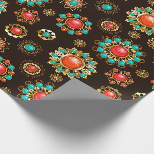 エスニック・ブルックスのシームレスなパターン ラッピングペーパー (角)