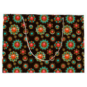 エスニック・ブルックスのシームレスなパターン ラージペーパーバッグ (裏面)