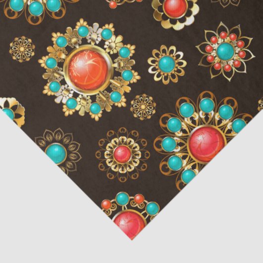 エスニック・ブルックスのシームレスなパターン 薄葉紙 (詳細)