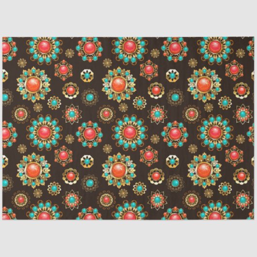 エスニック・ブルックスのシームレスなパターン 薄葉紙 (正面)