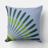 エスニック ブルーとグリーンのクォーター スター フラワー クッション (正面)