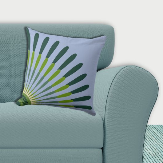 エスニック ブルーとグリーンのクォーター スター フラワー クッション