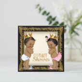 エスニック・プリンスプリンセスジェンダーが赤ちゃんシャワーを明かす 招待状 (スタンド正面)