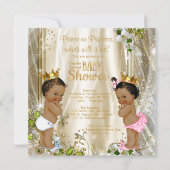エスニック・プリンスプリンセスジェンダーが赤ちゃんシャワーを明かす 招待状 (裏面)
