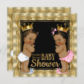 エスニック・プリンスプリンセスジェンダーが赤ちゃんシャワーを明かす 招待状 (正面/裏面)