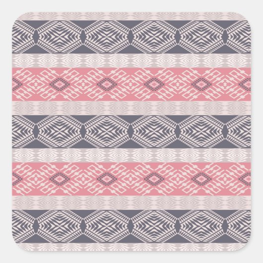 エスニック・ボホスタイル幾何学模様。 スクエアシール (正面)