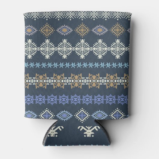 エスニック・ボホ：エスニック・ボホ：エスニック・アートはシームレス。 缶クーラー (正面)