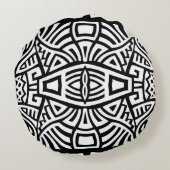 エスニック・ボホ：ヴィンテージトレンディー ラウンドクッション (裏面)