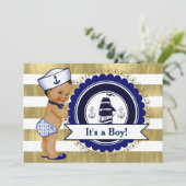 エスニック・リトル・セーラーボーイ・航海のベビーシャワー 招待状 (スタンド正面)