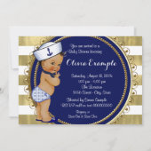 エスニック・リトル・セーラーボーイ・航海のベビーシャワー 招待状 (裏面)