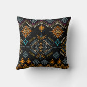 エスニックBohoオーナメントシームレスパターン クッション (裏面)