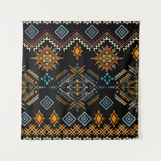 エスニックBohoオーナメントシームレスパターン タペストリー (正面)