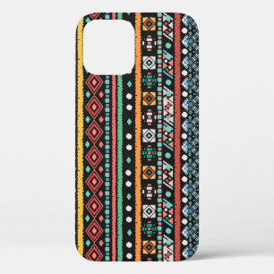 エスニックBoho:ジオメトリックピクセルプリント iPhone 12ケース