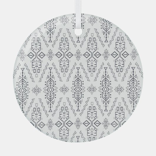 エスニックBoho:トレンディーハンド描画シームレス。 ガラスオーナメント (正面)