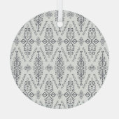エスニックBoho:トレンディーハンド描画シームレス。 ガラスオーナメント (裏面)