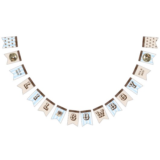 エスニックLilカウボーイ赤ちゃんシャワー国旗のバナー バンティングフラッグ (全)