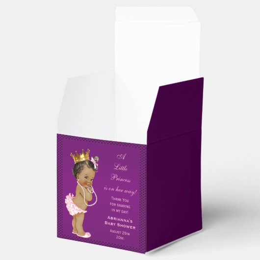 エスニパーソナライズされたックプリンセス赤ちゃんシャワーありがとう フェイバーボックス (オープン)