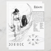 エスバットムーンマジックワード検索着色ページ紙 (正面/裏面)