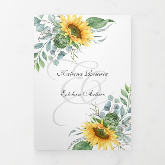 エスパニョルイングリッシュサンフラワーズジラソールアマリロス 三つ折り招待状 (カバー)