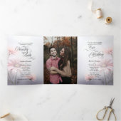 エスパニョルイングリッシュピンクデイジーマルガリタスロサス 三つ折り招待状 (内部)