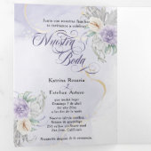 エスパニョルイングリッシュフローレス薄紫リラフラワーズ 三つ折り招待状 (内部最初)