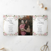 エスパニョルイングリッシュロサス赤面ピンクローズ 三つ折り招待状 (内部)