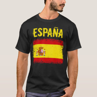 エスパースペインスペインのグランジ国旗 Tシャツ