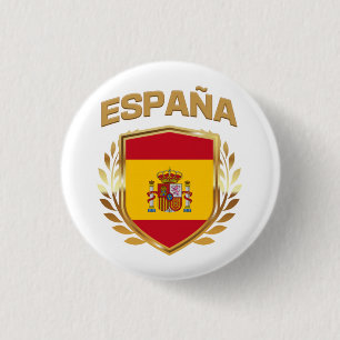 エスパーナスペイン国旗のシールド 缶バッジ