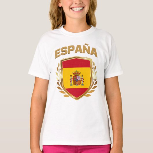 エスパーナスペイン国旗のシールドTシャツ Tシャツ (正面)
