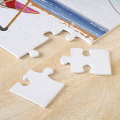 エスピゲットビーチフランス旅行ポスター ジグソーパズル (側面)