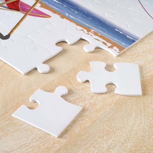 エスピゲットビーチフランス旅行ポスター ジグソーパズル (側面)