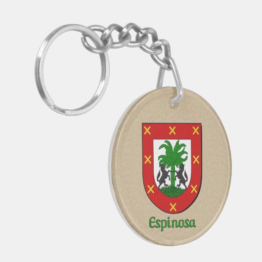 エスピノサの歴史的盾とメキシコ国旗 キーホルダー (正面左)