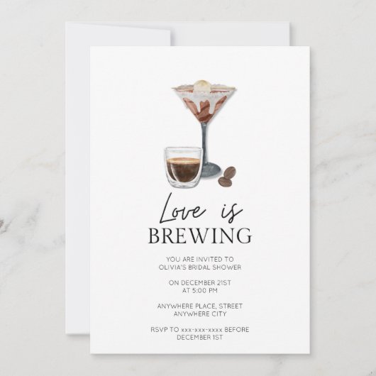 エスプレスエレガントソマルティーニブライダルシャワー 招待状 (正面)