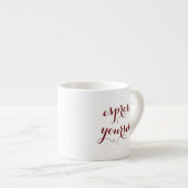 エスプレッソあなたおもしろい自身引用文ユーモア白セラミック エスプレッソカップ (正面右)