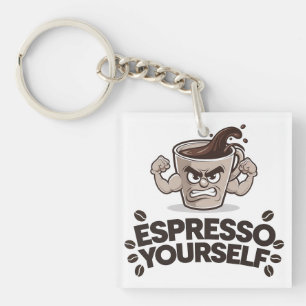 エスプレッソあなたおもしろい – コーヒー恋人デザイン キーホルダー