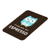 エスプレッソでフルーリングされたブルーフクロウ(カスタマイズ可能な文字) マグネット (左側)