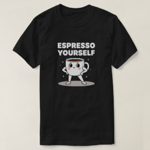 エスプレッソで自分らしさを表現 可愛い カワイイ コーヒー好きな人への駄洒落 Tシャツ